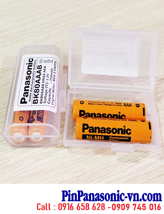 Panasonic BK80AAAB, Pin sạc 1.2v AAA750mAh Panasonic BK80AAAB chính hãng (Loại Box 2viên)